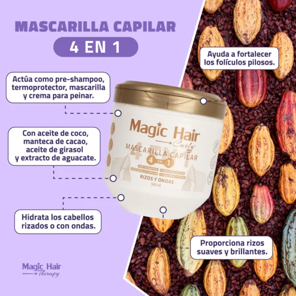 Mascarilla Capilar para Rizos 4 en1 Magic Hair