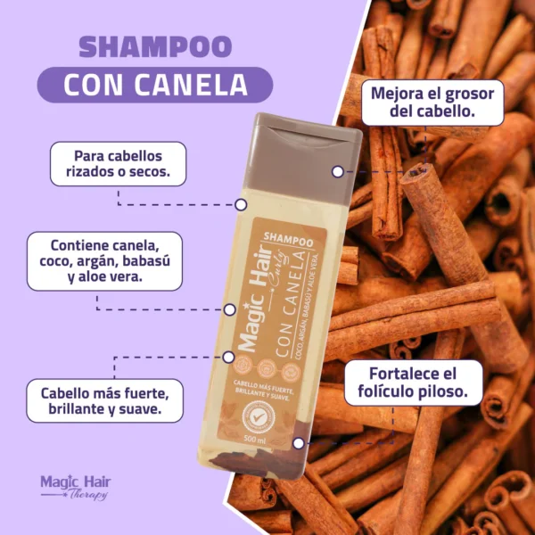 Shampoo para Rizos con Canela Magic Hair