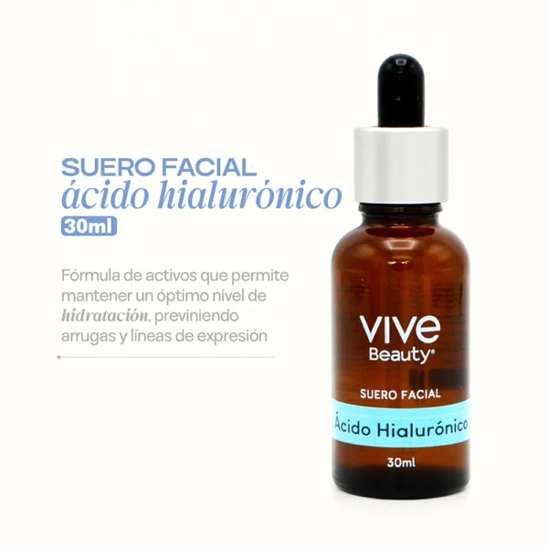 Suero facial acido hialuronico 30ml Vive Beauty - Imagen de 2