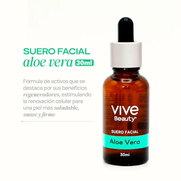 Suero facial aloe vera 30ml Vive Beauty - Imagen de 2