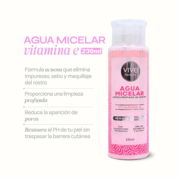 Agua Micelar 230 ml Vive Beauty - Imagen de 4