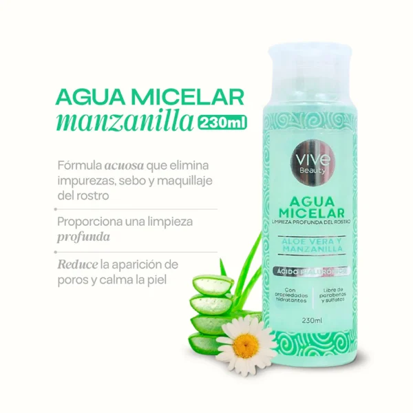 Agua Micelar 230 ml Vive Beauty - Imagen de 2