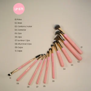 Kit de brochas Fluffy x 10 piezas Montoc - LP671