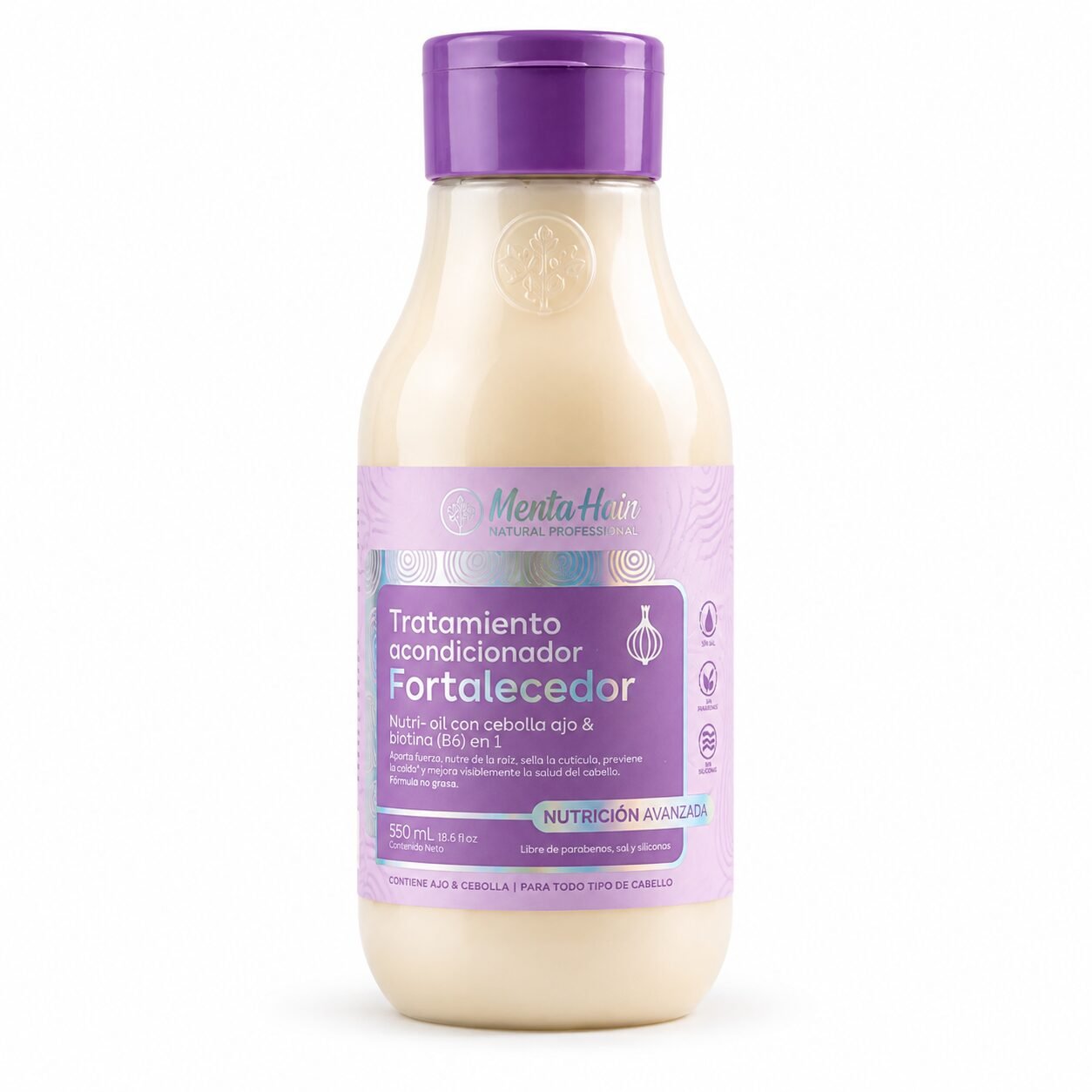 Tratamiento Acondicionador Fortalecedor Con Cebolla y Ajo 550ml Menta Hair